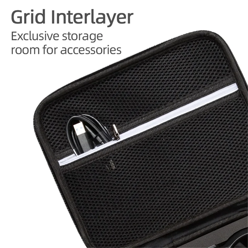 For DJI Avata Portable Drone Storage Bag Hard Shell Shockproof Carrying Case Tote Bag - Black / Red Liner