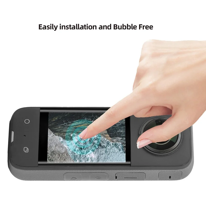 Sunnylife Ist IST-BHM499 2 Sets Kit de Protección de Pantalla de Cámara Transparente HD Para Insta360 X3, Diseño Curvado Anti-explosión Que Cubre la Película de Pantalla de Vidrio Templado