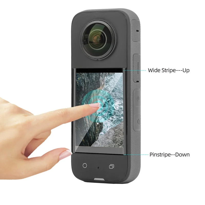 Sunnylife Ist IST-BHM499 2 Sets Kit de Protección de Pantalla de Cámara Transparente HD Para Insta360 X3, Diseño Curvado Anti-explosión Que Cubre la Película de Pantalla de Vidrio Templado