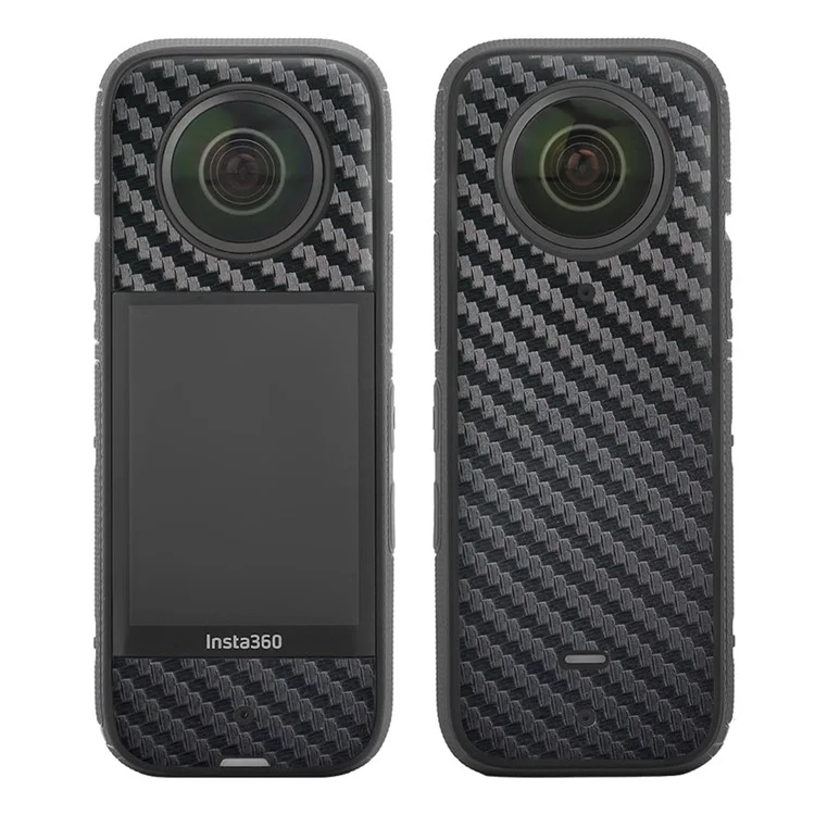 SUNNYLIFE IST-TZ485 For Insta360 X3 Adhesive Cute Pattern PVC Sticker Set Decoration Camera Accessories Kit - Graffiti / Carbon Fiber