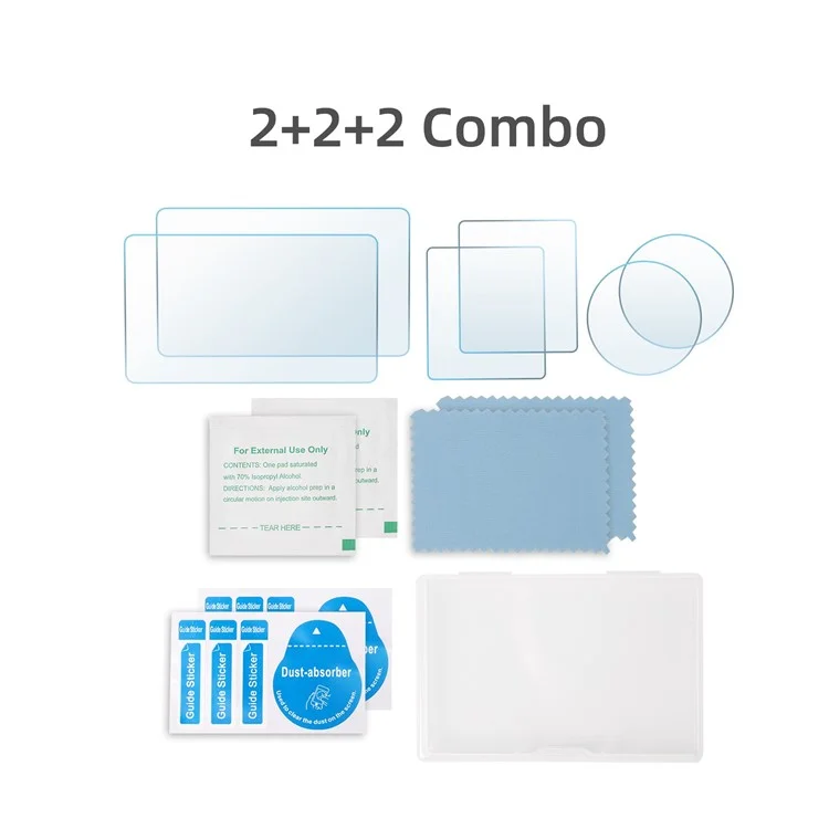 Sunnylife OA3-BHM495 6pcs / Imposta Protezione Per Schermo in Vetro Temperato Per DJI Osmo Action 3 Film Lens Film Anti-scratch Film + Film Combo