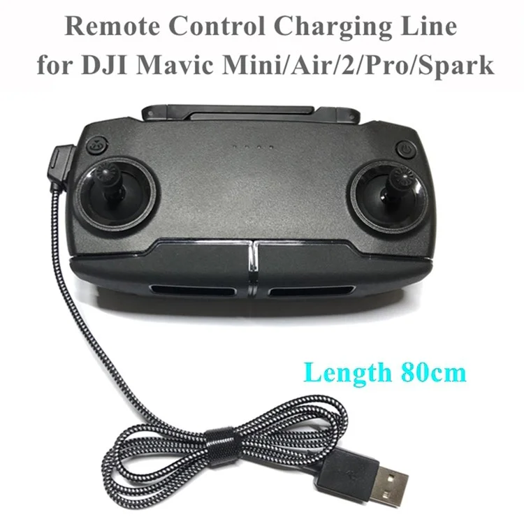 Câble de chargement USB à distance en nylon de 80 cm pour DJI Mavic Mini / Air / 2 / Pro / Spark