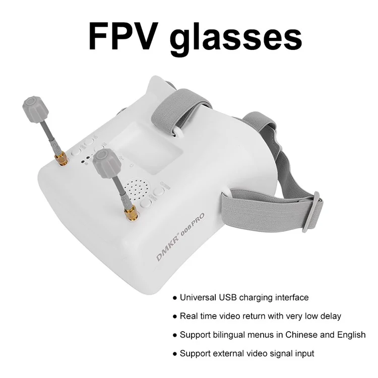 DMKR LS-008D Pro 5,8g 40CH от Первого Лица. Очки с 4,3 Дюйма от Первого Лица Виды Goggles Двойные Антенны Для Аксессуаров Для Дронов RC