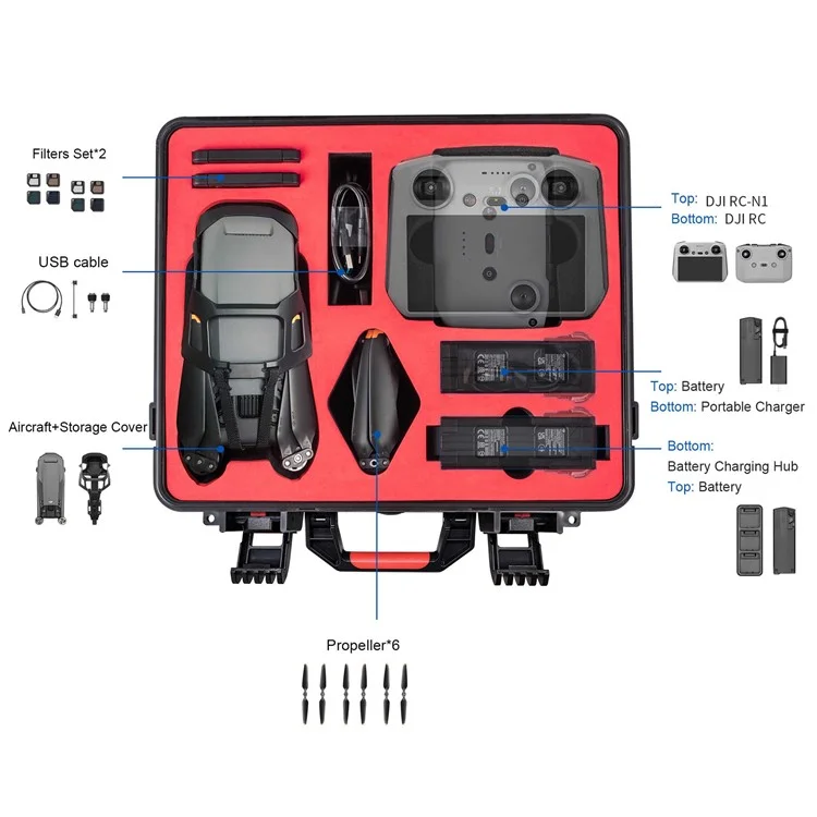 STARTRC 1111529 Para DJI Mavic 3 Classic Drone Tote Box ABS ABS Choque de Sellado a Prueba de Agua de Transporte Con Correa Para el Hombro