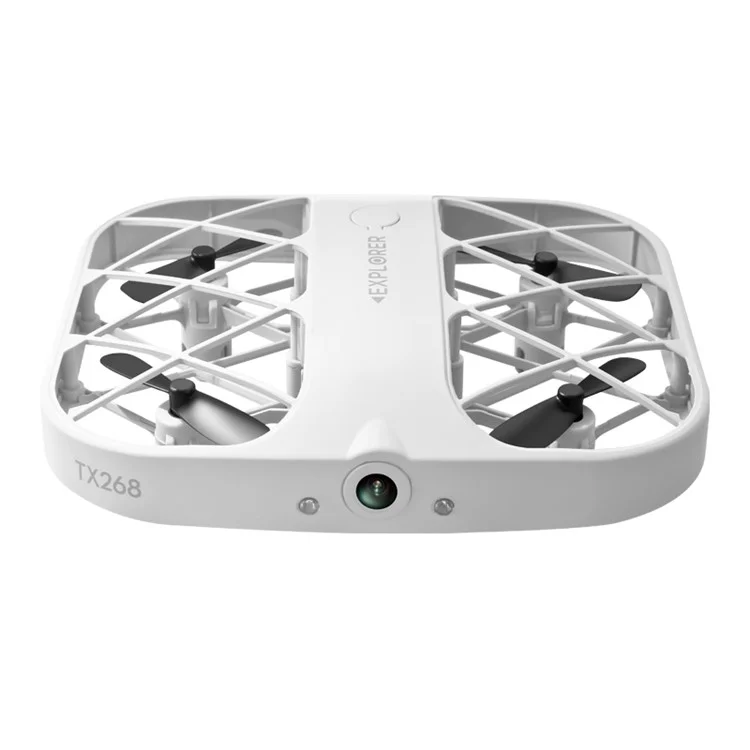JJRC H107 Mini 4 axes Grille de protection RC Quadcopter Caméra 4K HD intégrée Transmission en temps réel Télécommande Drone - Blanc