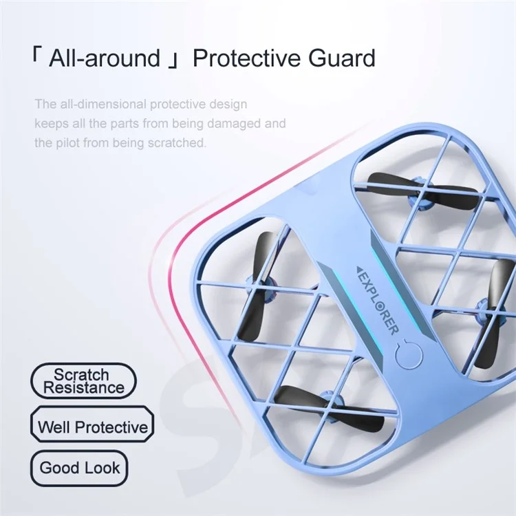 JJRC H107 Mini 4 axes Grille de protection RC Quadcopter Caméra 4K HD intégrée Transmission en temps réel Télécommande Drone - Blanc