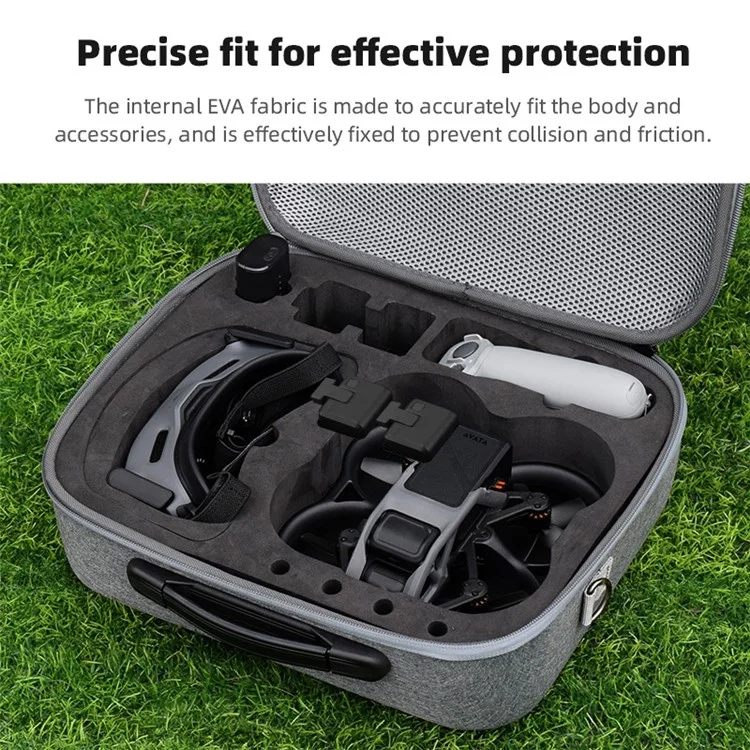 DJI-9579 Для DJI Avata Goggles 2 / V2 -беспилотнический Корпус Портативная Сумка Для Хранения Жесткого Корпуса с Плечевым Ремнем - Серый