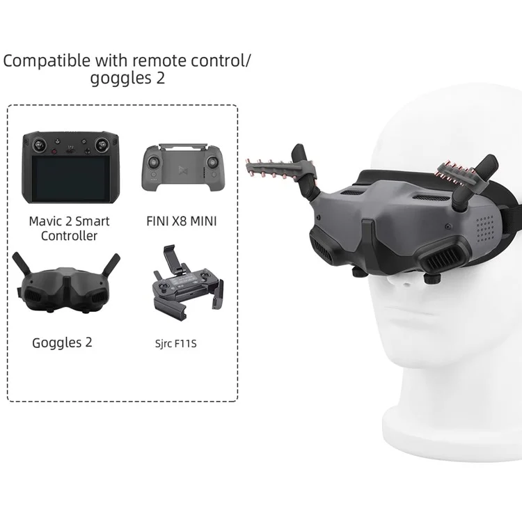 BRDRC DJI-8139 Одна Пара Антенна Сигнала Сигнала Диапазона Усилителя Сигнала Усилителя и Воспроизведения Для Контроллера DJI Mavic 2 Avata Goggles 2 - Черный