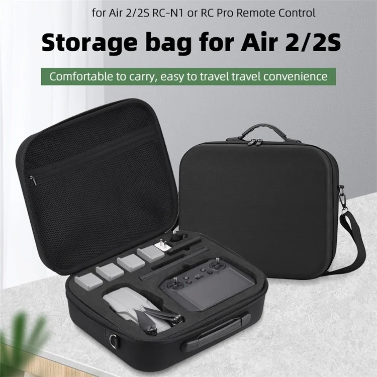 BRDRC DJI-9565 Storage Bag Carrying Case for DJI Air 2 / 2S Drone Body RC Pro / RC-N1 Remote Controller Shoulder Bag