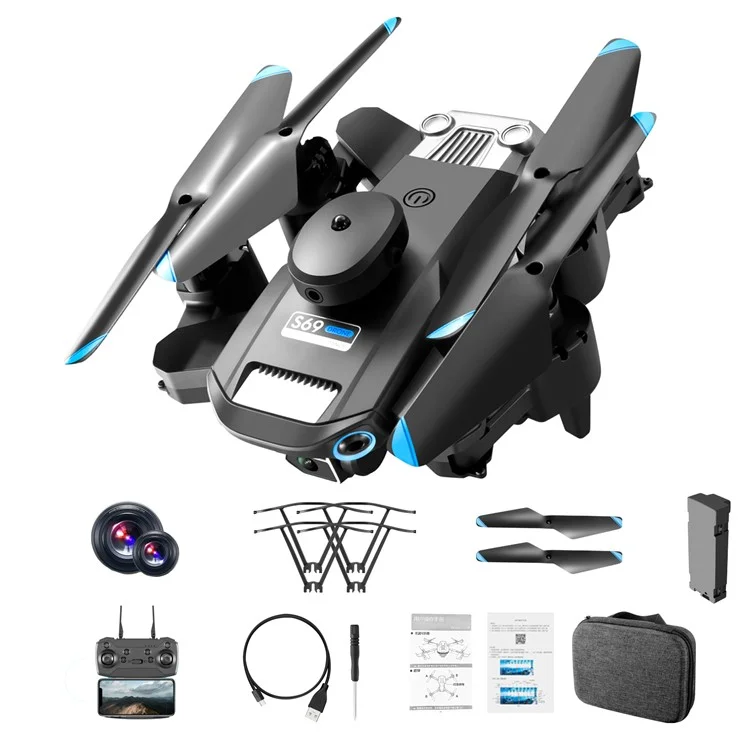 S69 Remoto Control RC Dron HD Dupa Camera Lens Onda-chiare Evitamento ad Ostacoli RC Quadcopter, Con 1 Batteria