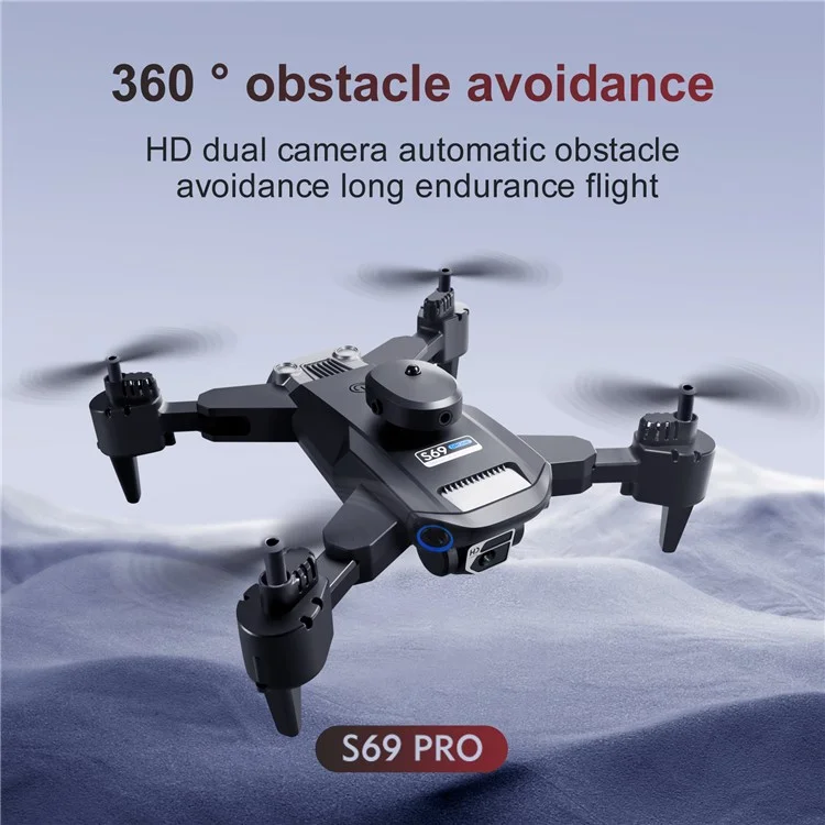 S69 Remote Control RC Dron HD Dual Camera Lens Lens One-key Return Evitoct Eviter RC Quadcopter, Avec 1 Batterie