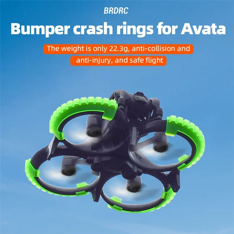 BRDRC 9604 For DJI Avata 4Pcs / Set Drone Propeller Guard Bumper Rings Anti-collision Protection Rings - Green