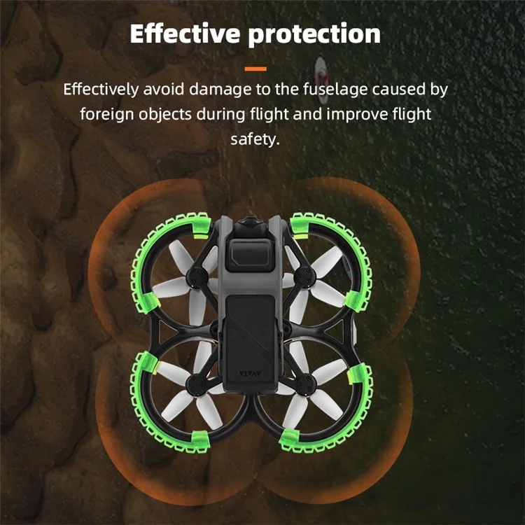 BRDRC 9604 For DJI Avata 4Pcs / Set Drone Propeller Guard Bumper Rings Anti-collision Protection Rings - Green