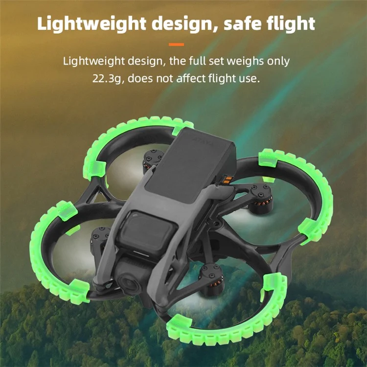 BRDRC 9604 For DJI Avata 4Pcs / Set Drone Propeller Guard Bumper Rings Anti-collision Protection Rings - Green