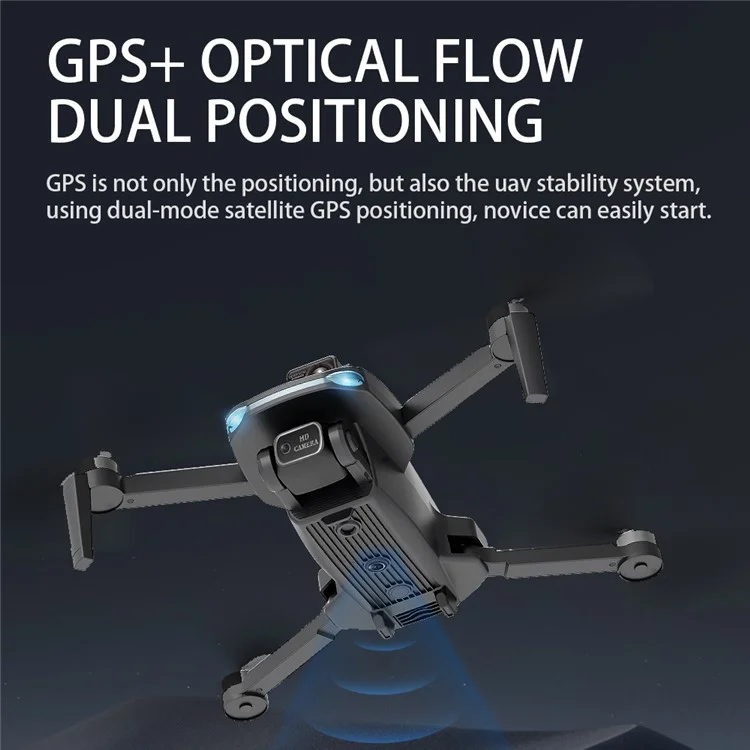 ZLL SG108MAX HD Dual Camera 4-Axis GPS Optical Flow Positioning Drone Obstacle Avoidance FPV Brushless Motor RC Quadcopter (Single Battery) - Black