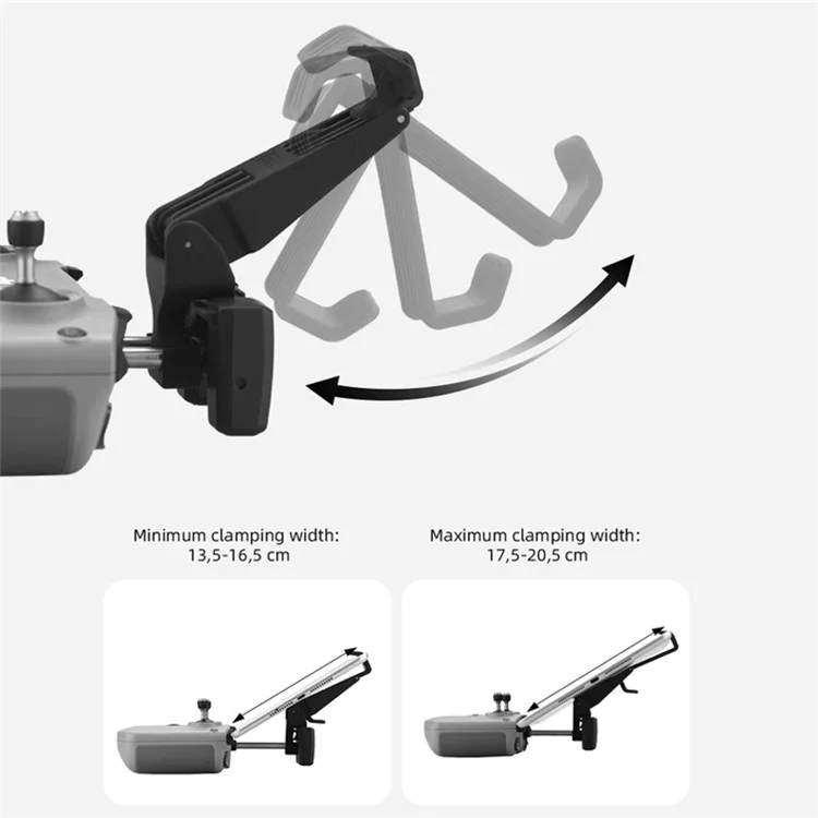 BRDRC DJI-9204 For DJI Air 2S / Air 2 / Mavic 3 / Mini 2 RC Remote Control Monitor Holder Extension Mount Panel Extendable Clip