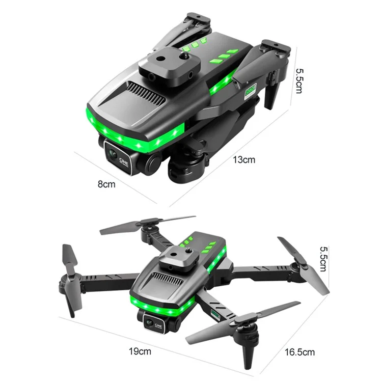 S160 2.4G Dual Camera RC Drone 360-Degree Obstacle Avoidance Folding Portable Aircraft with Altitude Hold / Storage Bag (Dual Batteries)