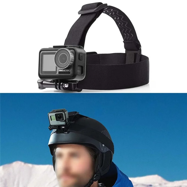 BRDRC DJI-6014 Para Câmera de Ação Osmo Cinta para Cabeça Ajustável Anti-Deslizante Fixação de Banda Bandana