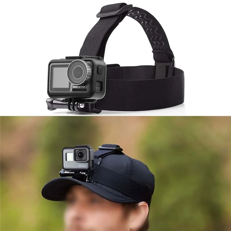 BRDRC DJI-6014 Para Câmera de Ação Osmo Cinta para Cabeça Ajustável Anti-Deslizante Fixação de Banda Bandana