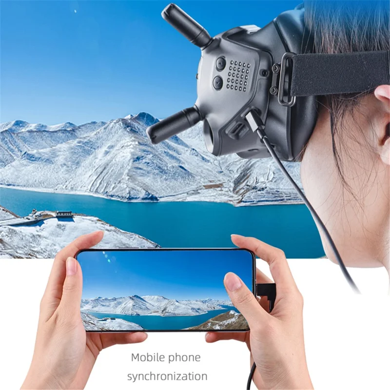 BRDRC 6197 لكابل اتصال نظارات DJI Avata FPV بطول 1 متر، كابل بيانات، كابل محول للاتصال بالهواتف المحمولة - من نوع C إلى مايكرو USB