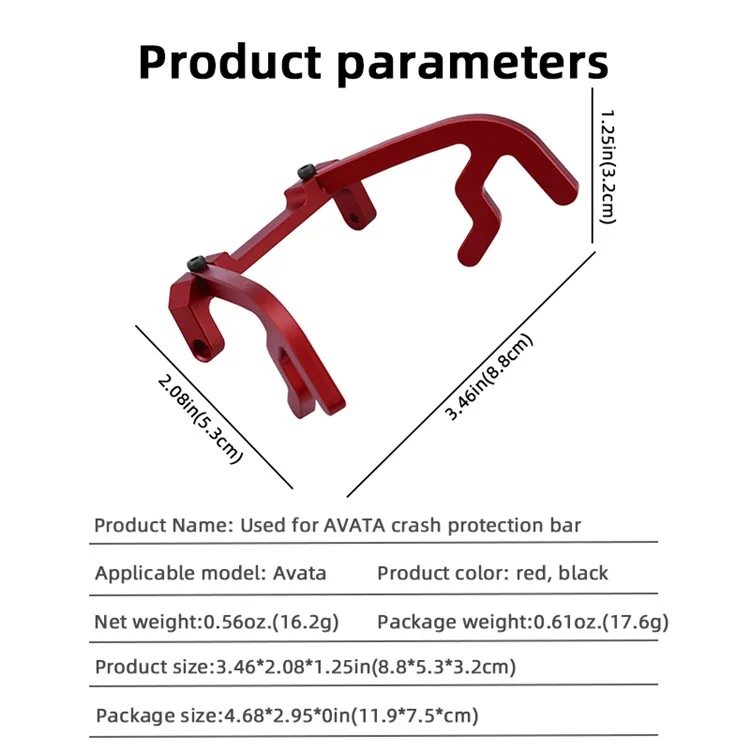 BRDRC Für DJI Avata Gimbal Bumper Aluminiumlegierung Anti-Kollisions-Schutzstange Sicherheitsschutz Zubehör - Rot