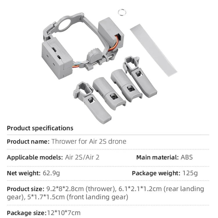 BRDRC DJI-9199 Conjunto de tren de aterrizaje para lanzador para el sistema de entrega de cargas útiles DJI Air 2S / Air 2 RC Drone Accesorios