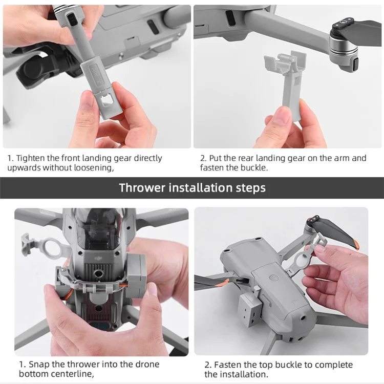 BRDRC DJI-9199 Conjunto de tren de aterrizaje para lanzador para el sistema de entrega de cargas útiles DJI Air 2S / Air 2 RC Drone Accesorios