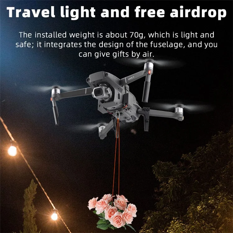 Sistema de Lanzador Remoto BRDRC DJI-9377 para DJI Mavic 2 Zoom / 2 Pro Juego de Tren de Aterrizaje Dispositivo de Entrega Aérea Accesorios de Drone RC