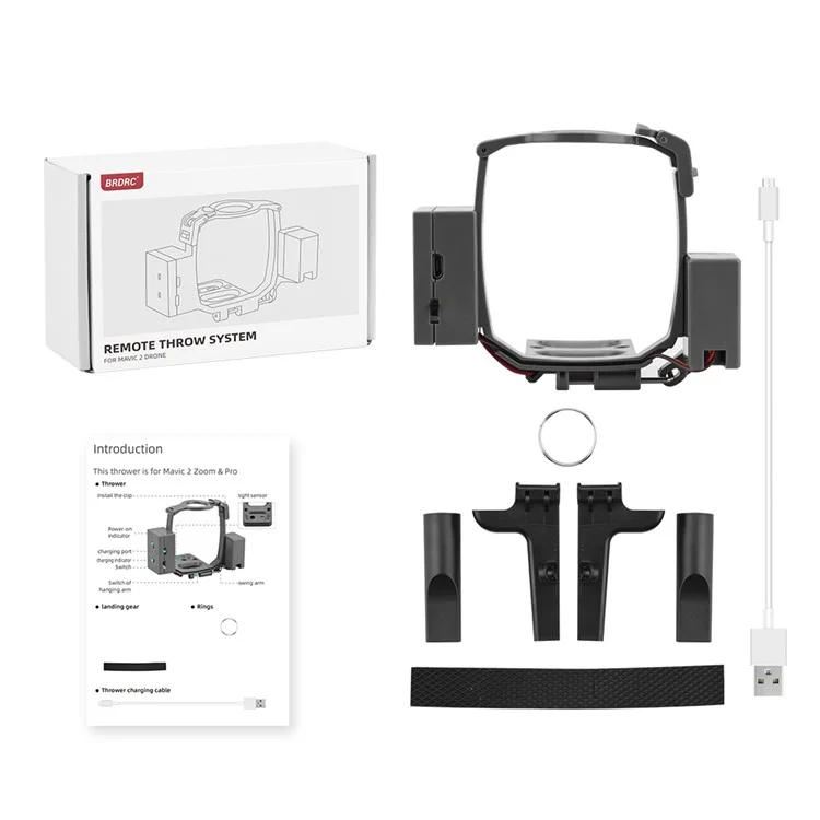 Sistema de Lanzador Remoto BRDRC DJI-9377 para DJI Mavic 2 Zoom / 2 Pro Juego de Tren de Aterrizaje Dispositivo de Entrega Aérea Accesorios de Drone RC