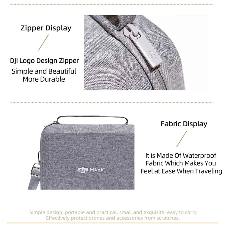 Pour DJI Mini 2 SE / Mini 2 / Mini 4K Fly More Combo Sac de rangement Étui de transport antichoc avec sangle d'épaule - Doublure noire