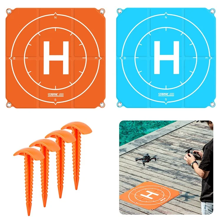 STARTRC 65 cm Alfombra de aterrizaje plegable impermeable para dron con clavos de tierra 