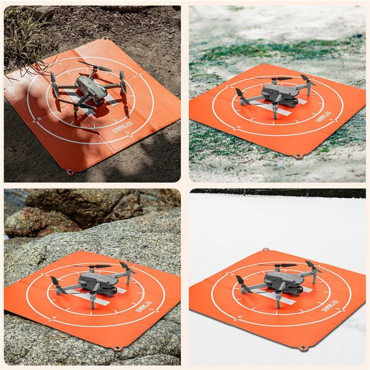 STARTRC 65 cm Alfombra de aterrizaje plegable impermeable para dron con clavos de tierra 