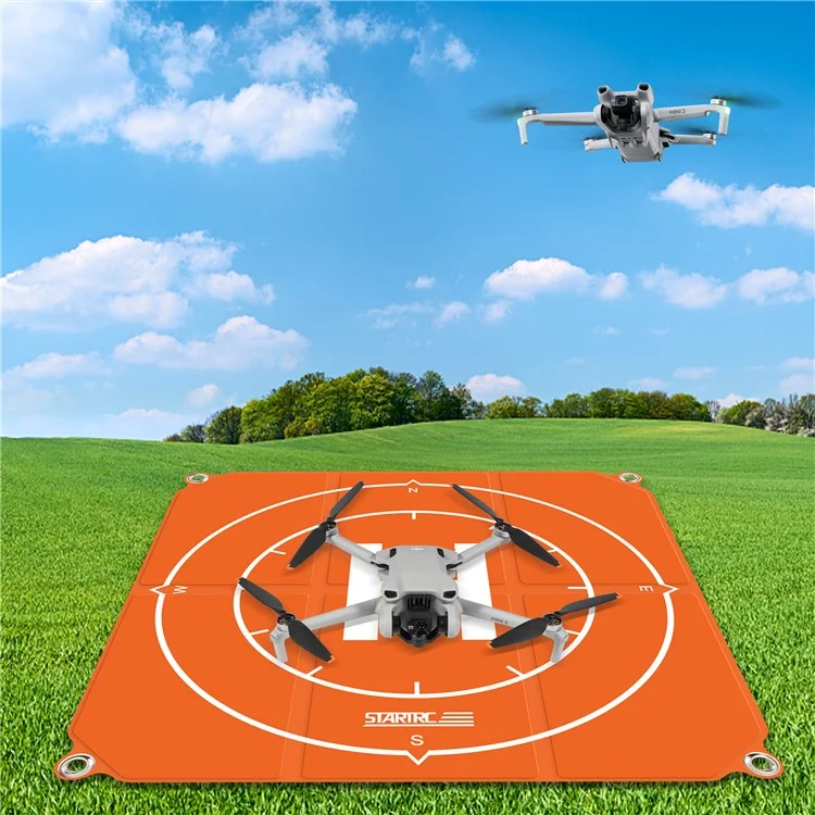 STARTRC 65 cm Alfombra de aterrizaje plegable impermeable para dron con clavos de tierra 