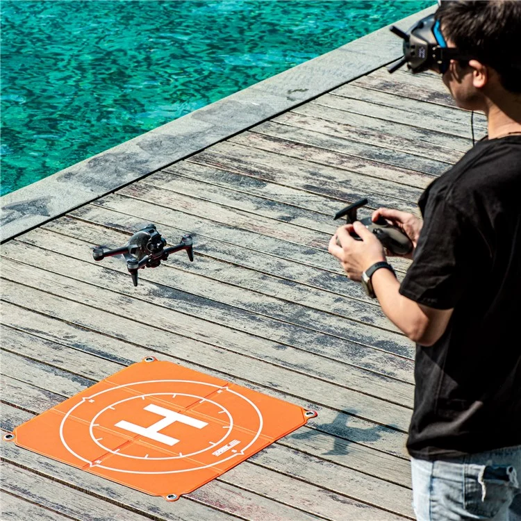 STARTRC 65 cm Alfombra de aterrizaje plegable impermeable para dron con clavos de tierra 