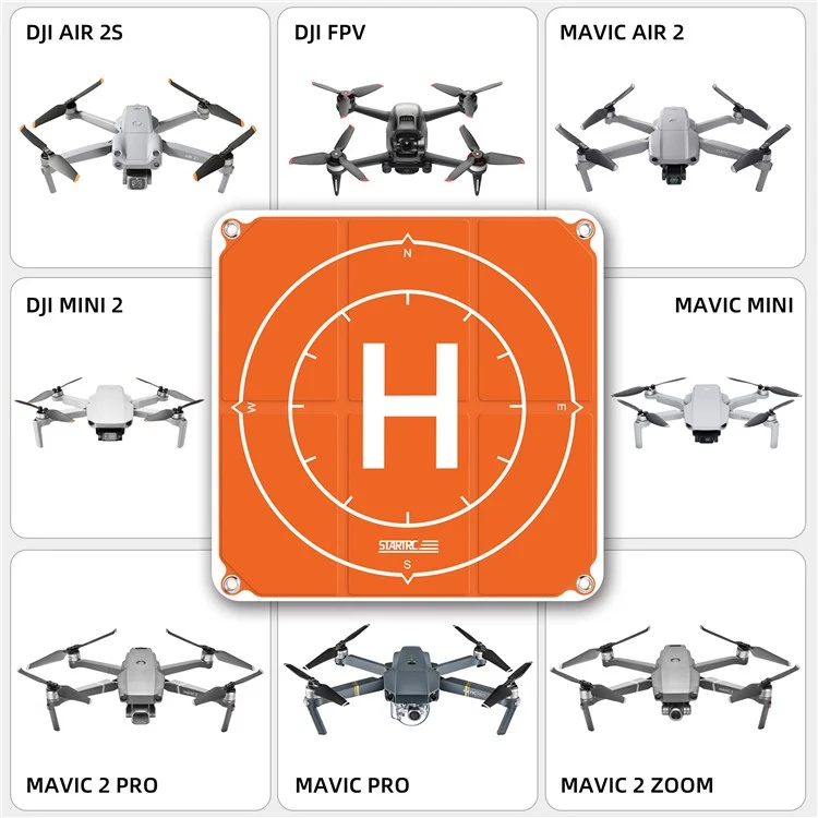 STARTRC 65 cm Alfombra de aterrizaje plegable impermeable para dron con clavos de tierra 