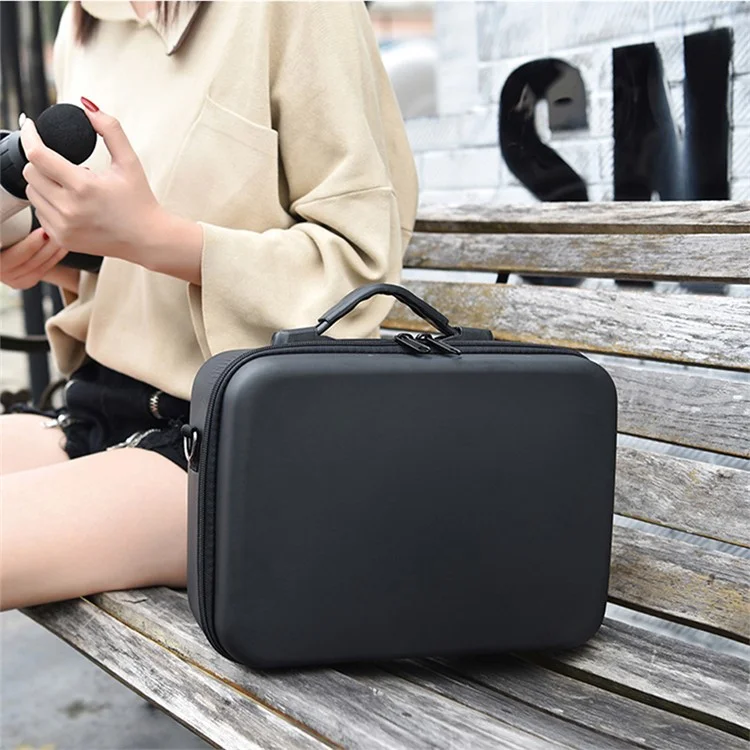 For DJI Mini 2 SE / Mini 2 Waterproof Drone Handbag Portable Suitcase with Shoulder Strap - Grey / Red Liner
