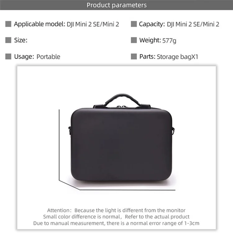 For DJI Mini 2 SE / Mini 2 Waterproof Drone Handbag Portable Suitcase with Shoulder Strap - Grey / Red Liner