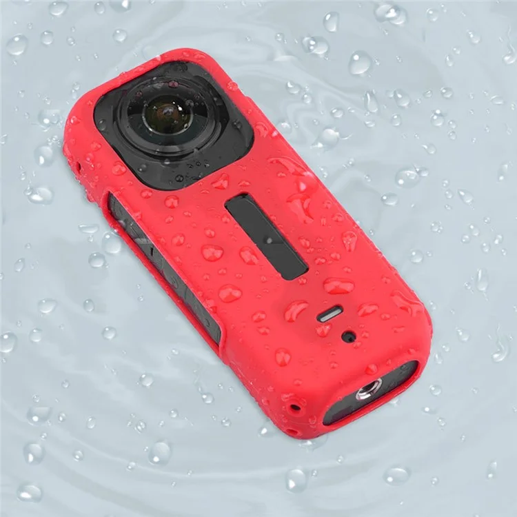 BRDRC Silicone Case für Insta360 X3 Panoramakamera, Kratzschutz, Schutzhülle mit Gurt - Schwarz