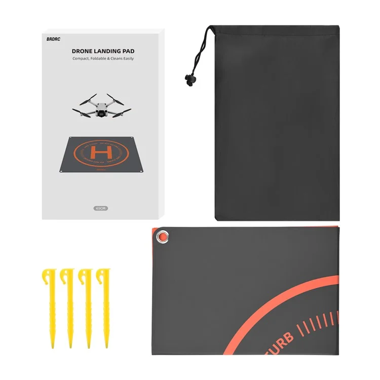 BRDRC Parkplatz Apron Pad für DJI Mini 3 Pro / Avata / Air 2 / Mini 2 / Mini SE / Mavic Mini 65cm PU-Leder Drohnen-Landeplatz