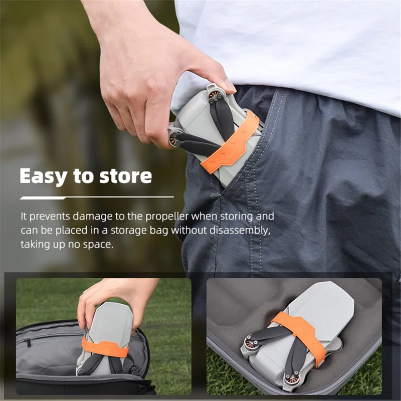 BRDRC Propellerschutz für DJI Mini 2 / Mavic Mini / Mini SE / Mini 2 SE, Silikon+ABS Drohnen-Propellerschutz-Gurt - Grau