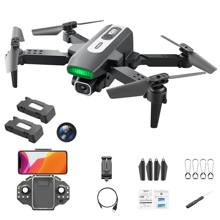 XT4 WiFi FPV Single-Lens RC Quadcopter Foldable 4CH Remote Control LED Mini RC Drone, with 2 Batteries