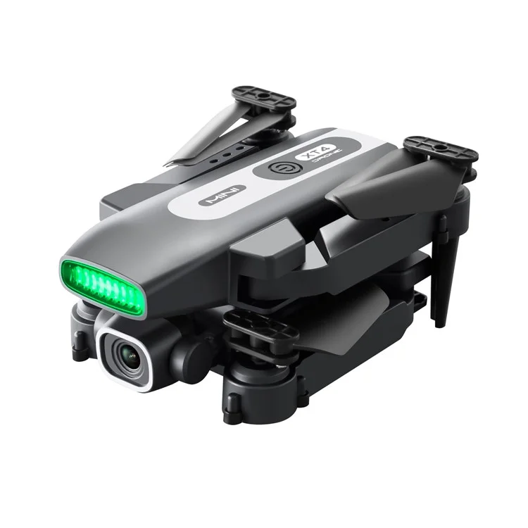 XT4 WiFi FPV Single-Lens RC Quadcopter Foldable 4CH Remote Control LED Mini RC Drone, with 2 Batteries
