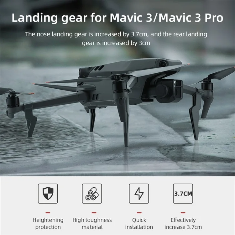 BRDRC 1 Set Landing Gear Pour DJI Mavic 3 / Mavic 3 Pro, Extension de Hauteur Abs + pc