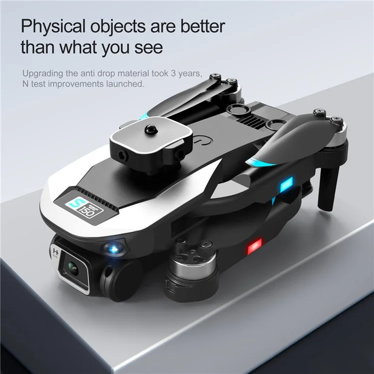 S150 Drone RC à Évitement d'Obstacles à 4 Côtés avec Caméra Double, Aéronef Pliable à Flux Optique et Positionnement, Quadricoptère avec Double Batterie