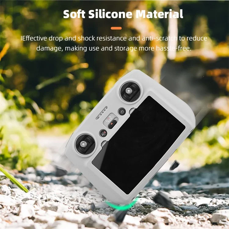 BRDRC For DJI Mini 3 / Mavic 3 Pro Screen Remote Controller Silicone Case Cover Protection Sleeve RC Accessories - Grey
