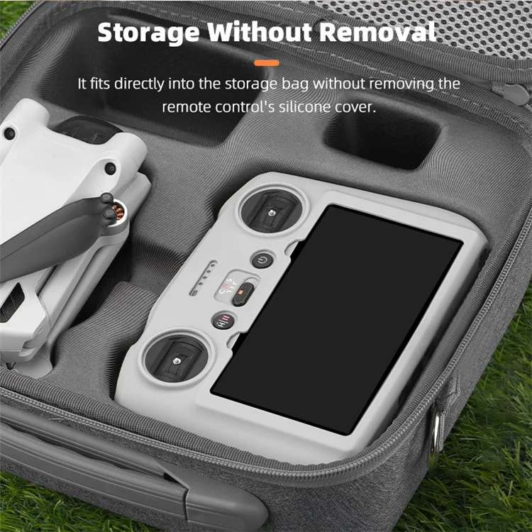 BRDRC For DJI Mini 3 / Mavic 3 Pro Screen Remote Controller Silicone Case Cover Protection Sleeve RC Accessories - Grey