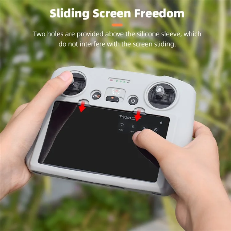 BRDRC For DJI Mini 3 / Mavic 3 Pro Screen Remote Controller Silicone Case Cover Protection Sleeve RC Accessories - Grey