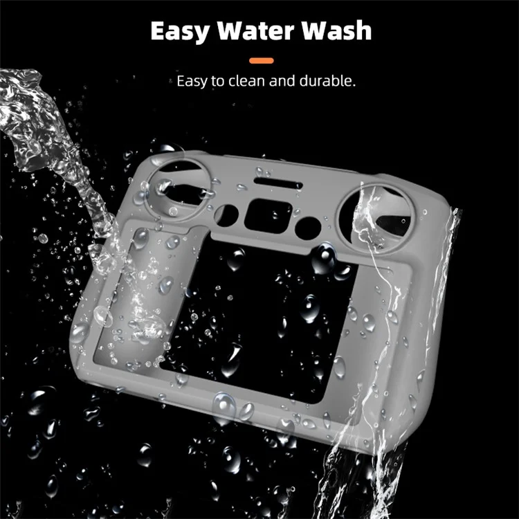BRDRC For DJI Mini 3 / Mavic 3 Pro Screen Remote Controller Silicone Case Cover Protection Sleeve RC Accessories - Grey
