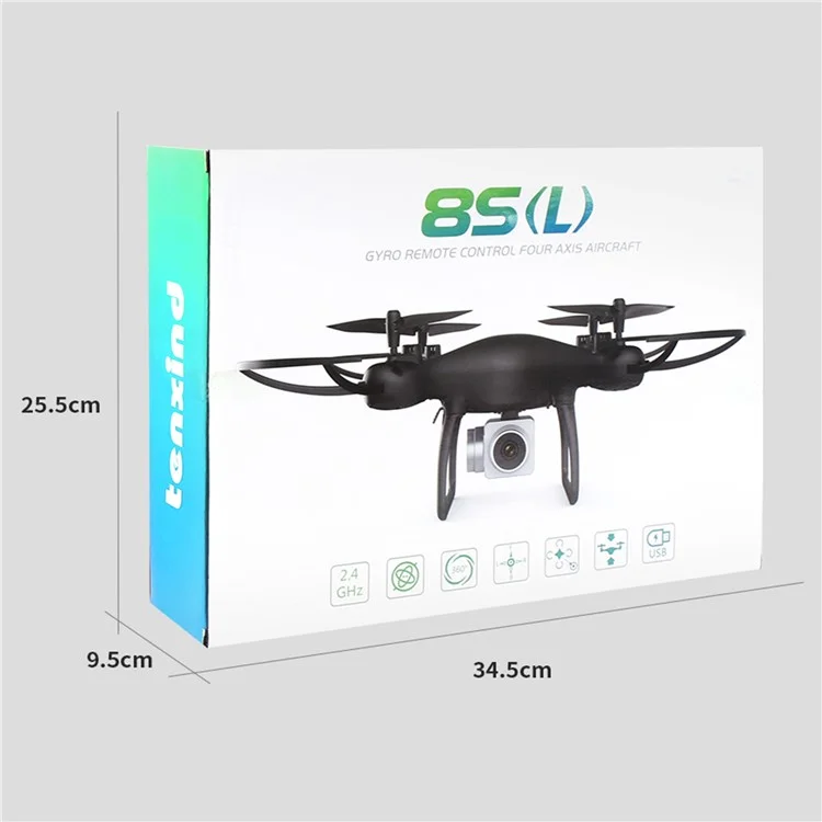 8S RC Drone 1080P Camera Fixed Altitude 4-Axis Aircraft Remote Control ABS Quadcopter with 1 Battery - Red