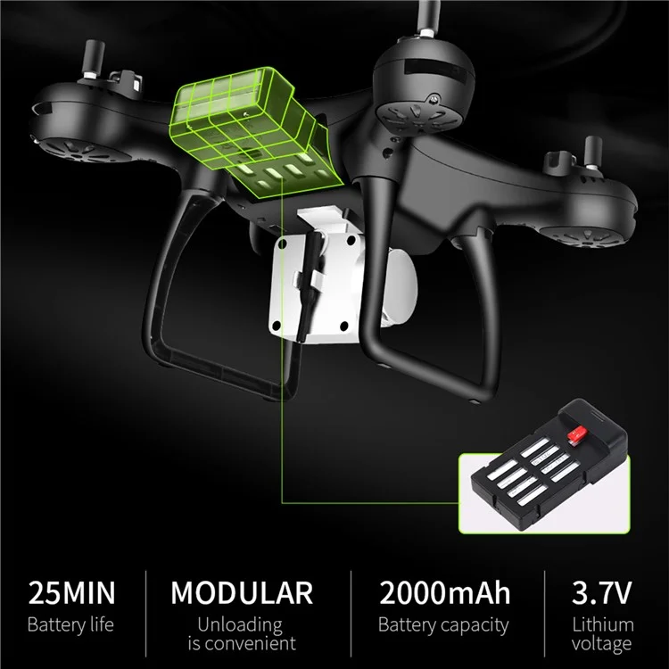 8S RC Drone 1080P Camera Fixed Altitude 4-Axis Aircraft Remote Control ABS Quadcopter with 1 Battery - Red